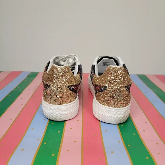 BETSEY JOHNSON Sneakers with Gold and Leopard Print - Picture 7 of 12